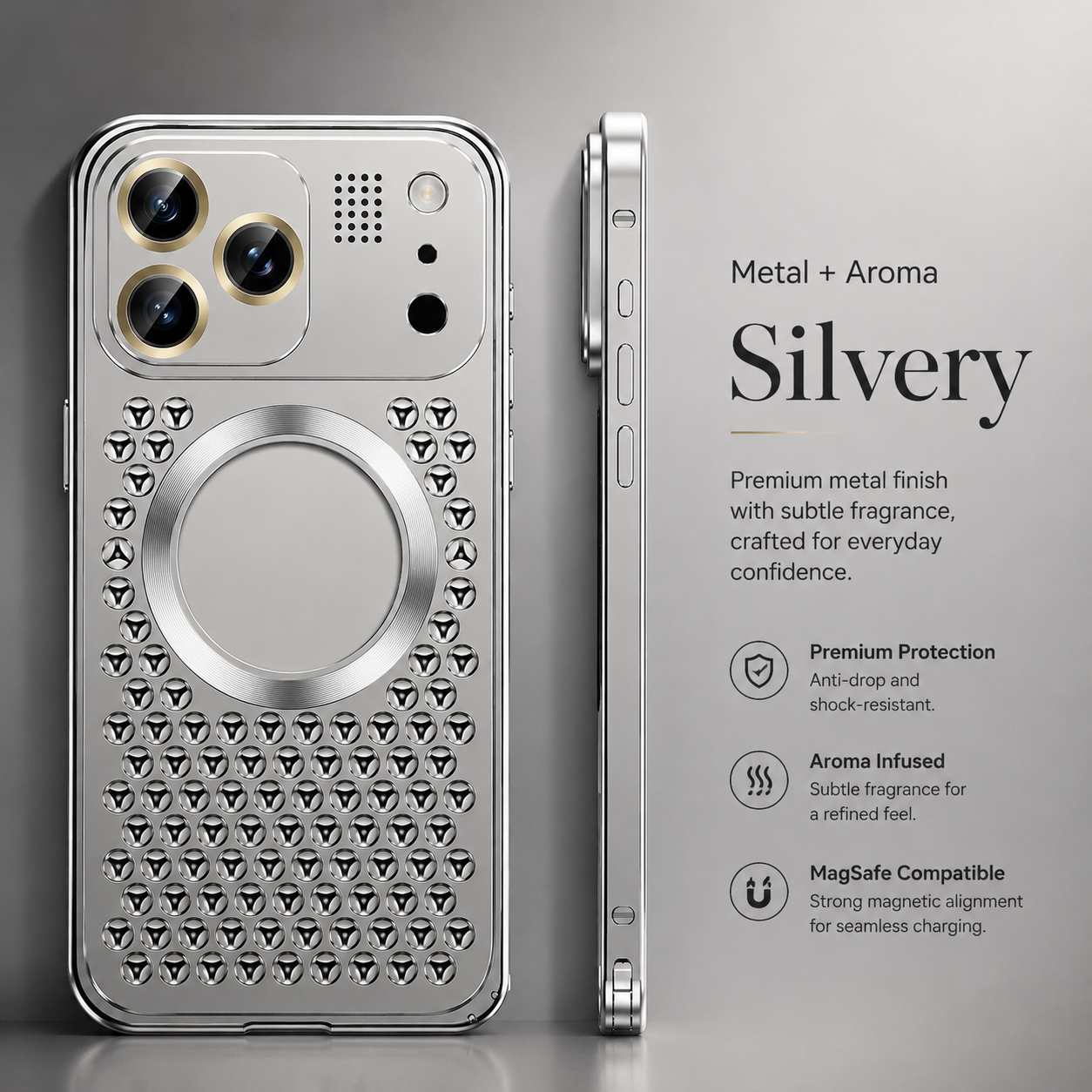 Premium iPhone Case Magnetic Protective Cover Aluminum Alloy Frame Shockproof Anti Fall Heat Dissipation Camera Lens Guard Slim Metal Bumper Design
