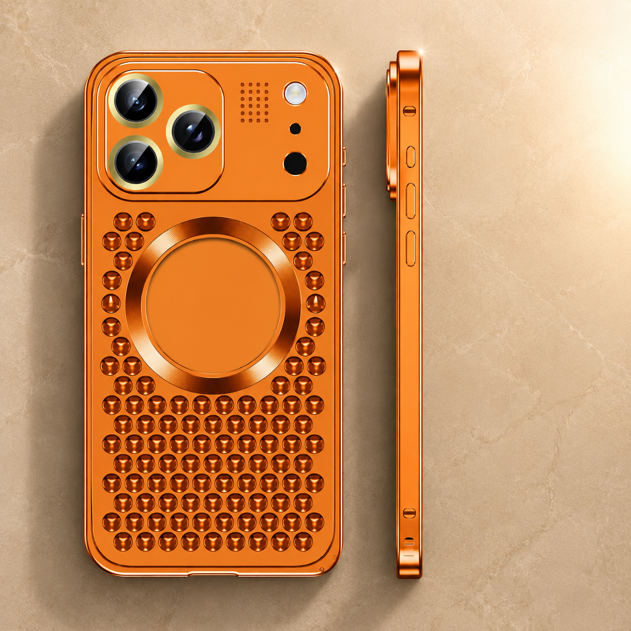 Premium iPhone Case Magnetic Protective Cover Aluminum Alloy Frame Shockproof Anti Fall Heat Dissipation Camera Lens Guard Slim Metal Bumper Design