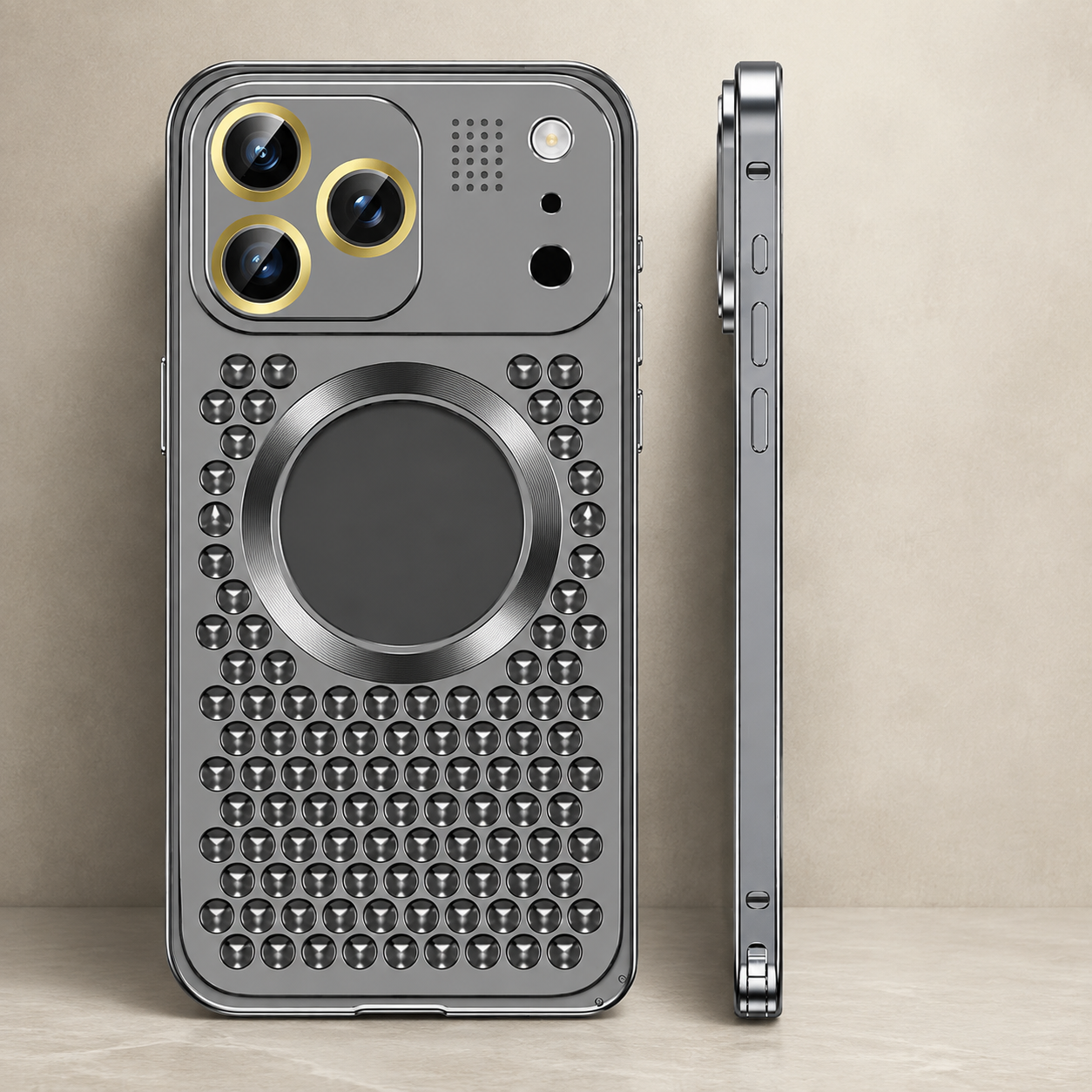 Premium iPhone Case Magnetic Protective Cover Aluminum Alloy Frame Shockproof Anti Fall Heat Dissipation Camera Lens Guard Slim Metal Bumper Design