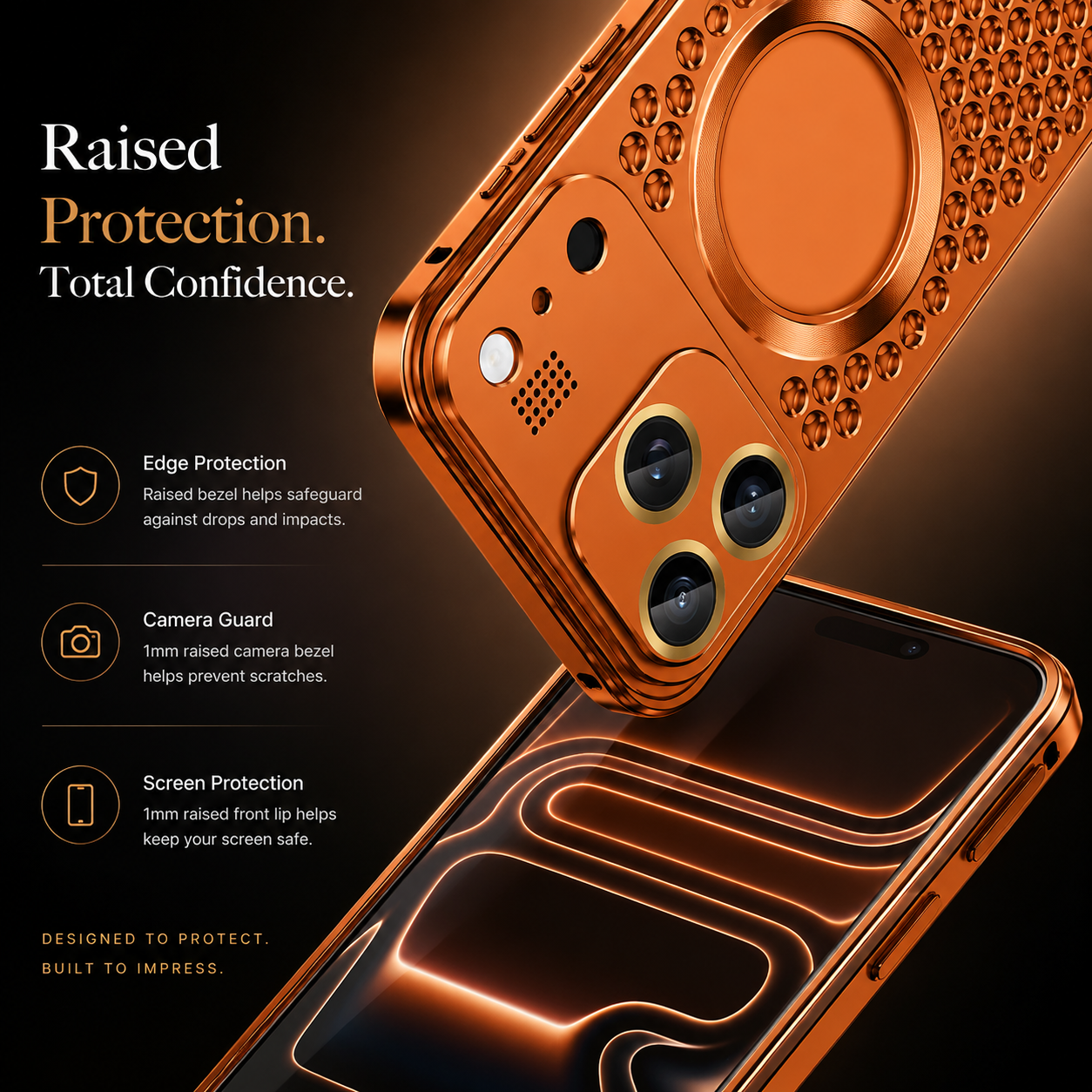 Premium iPhone Case Magnetic Protective Cover Aluminum Alloy Frame Shockproof Anti Fall Heat Dissipation Camera Lens Guard Slim Metal Bumper Design