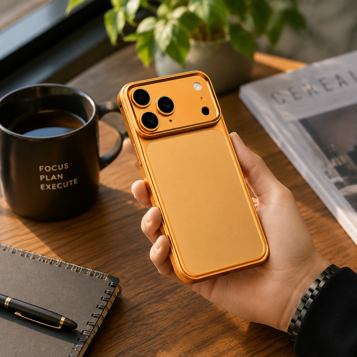 Premium iPhone Case Metal Frame MagSafe Compatible Protective Cover Heat Dissipation Design Anti Slip Grip Shockproof Camera Lens Protector Slim