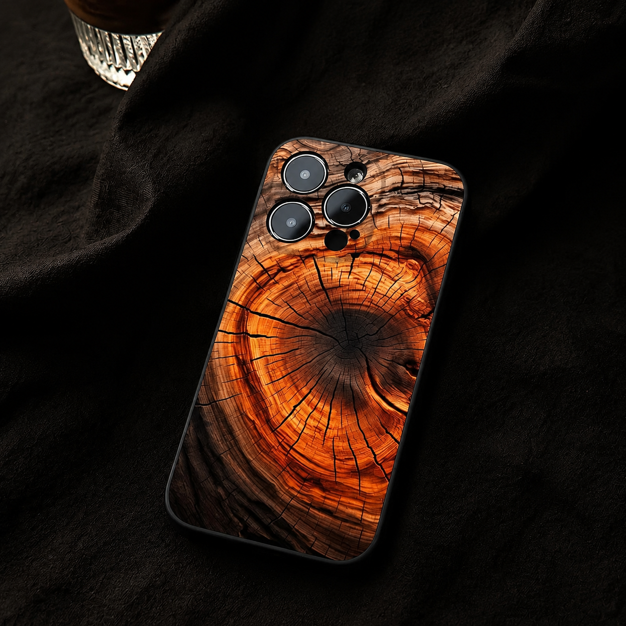 Premium iPhone Case Natural Wood Protective Cover Slim Lightweight Silicone Frame Camera Lens Protection Anti Scratch Full Coverage Wireless Charging