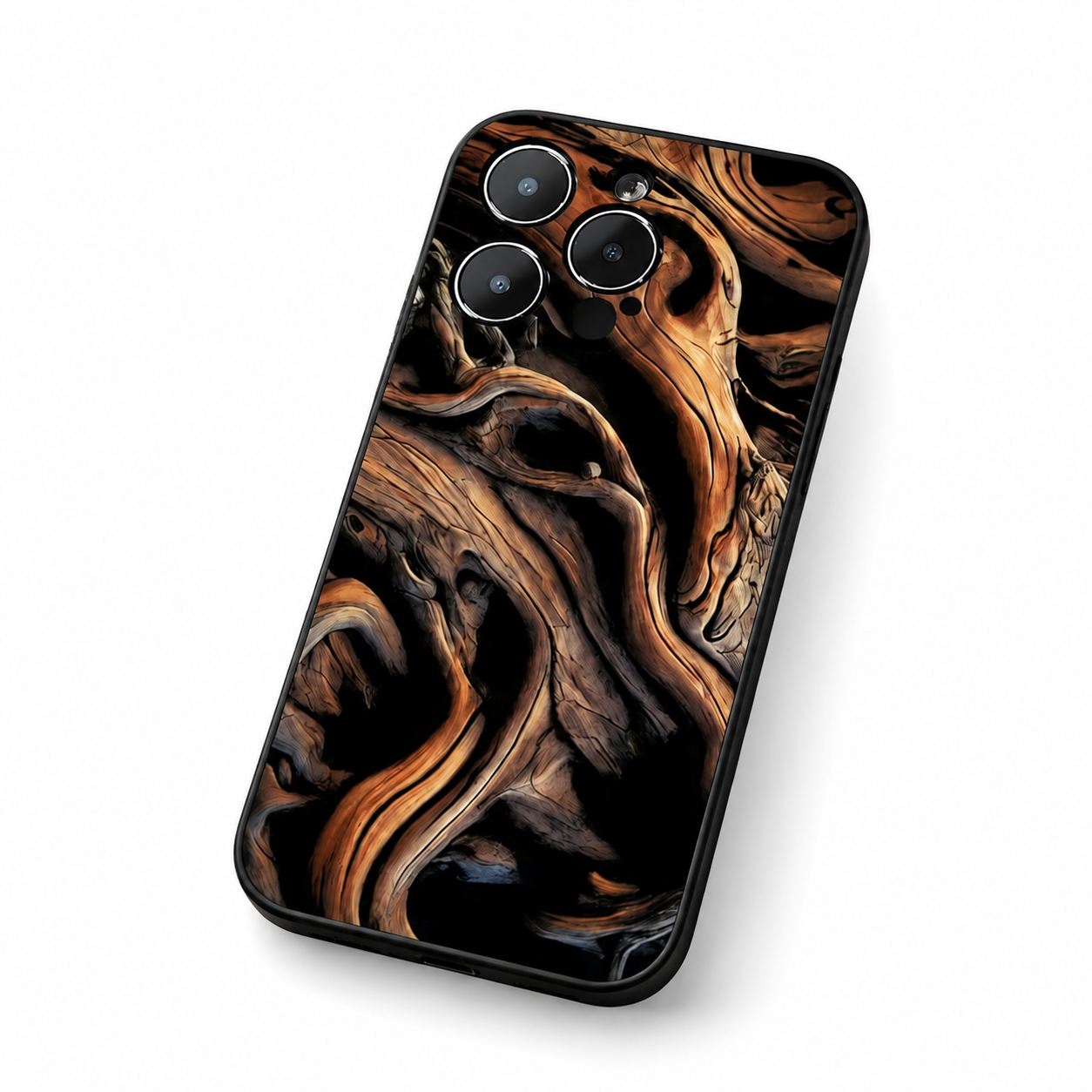Premium iPhone Case Natural Wood Protective Cover Slim Lightweight Silicone Frame Camera Lens Protection Anti Scratch Full Coverage Wireless Charging