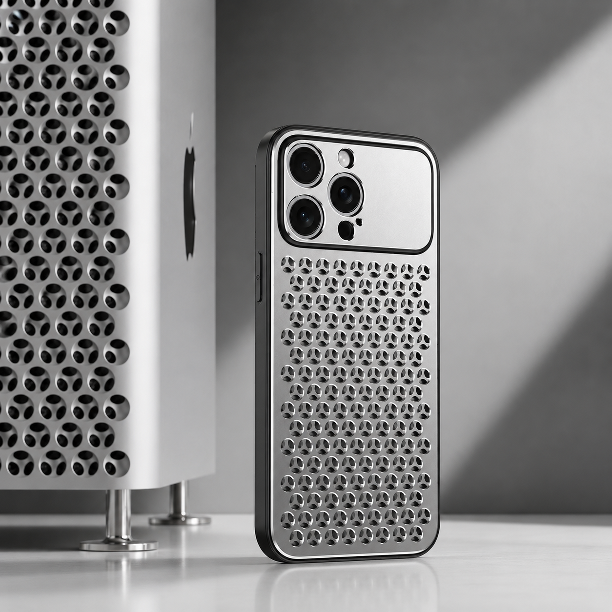 Premium iPhone Case Protective Cover Camera Lens Protection Aluminum Alloy Metal Frame Anti Scratch Anti Fingerprint Breathable Back Slim Full Coverage