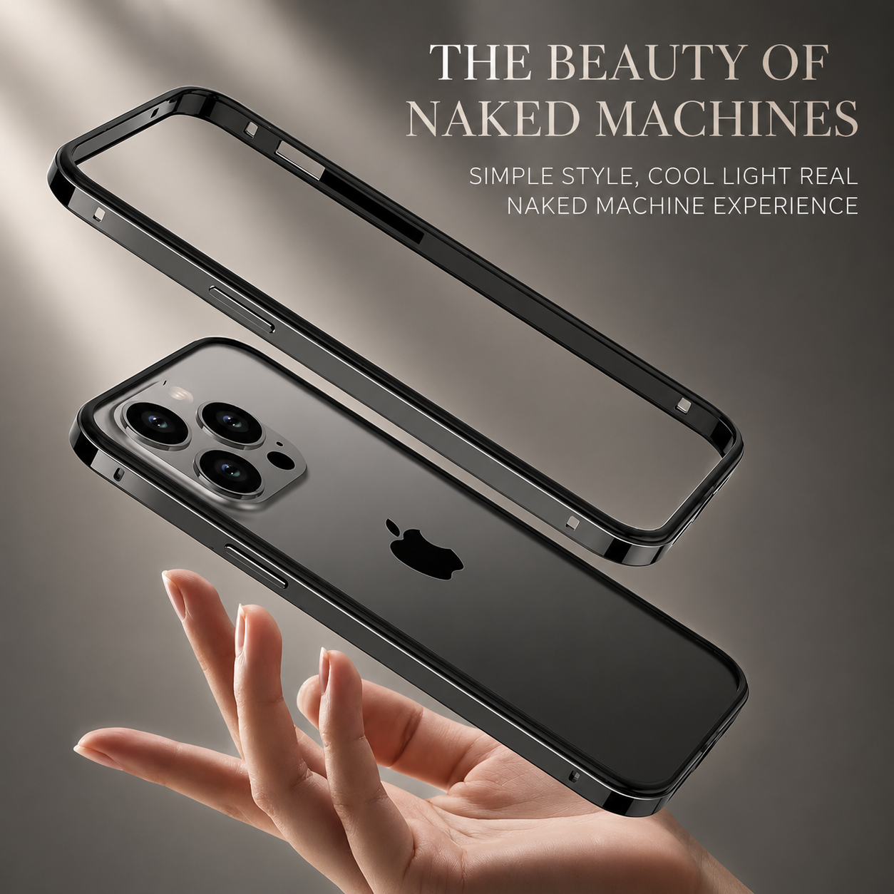 Premium iPhone Case Protective Cover Camera Lens Protection Shockproof Aluminum Metal Frame Bumper Silicone Anti Scratch Lightweight Edge Protection