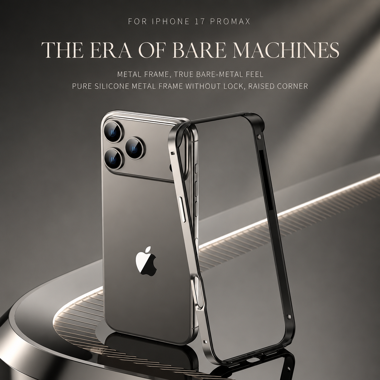 Premium iPhone Case Protective Cover Camera Lens Protection Shockproof Aluminum Metal Frame Bumper Silicone Anti Scratch Lightweight Edge Protection