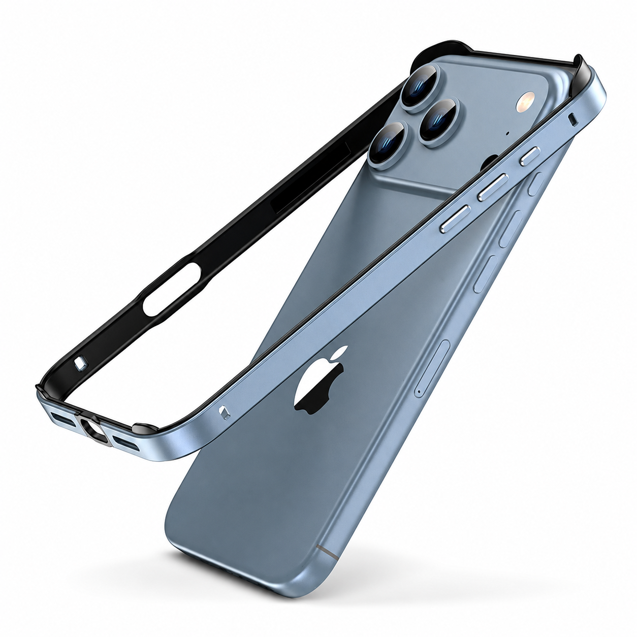 Premium iPhone Case Protective Cover Camera Lens Protection Shockproof Aluminum Metal Frame Bumper Silicone Anti Scratch Lightweight Edge Protection