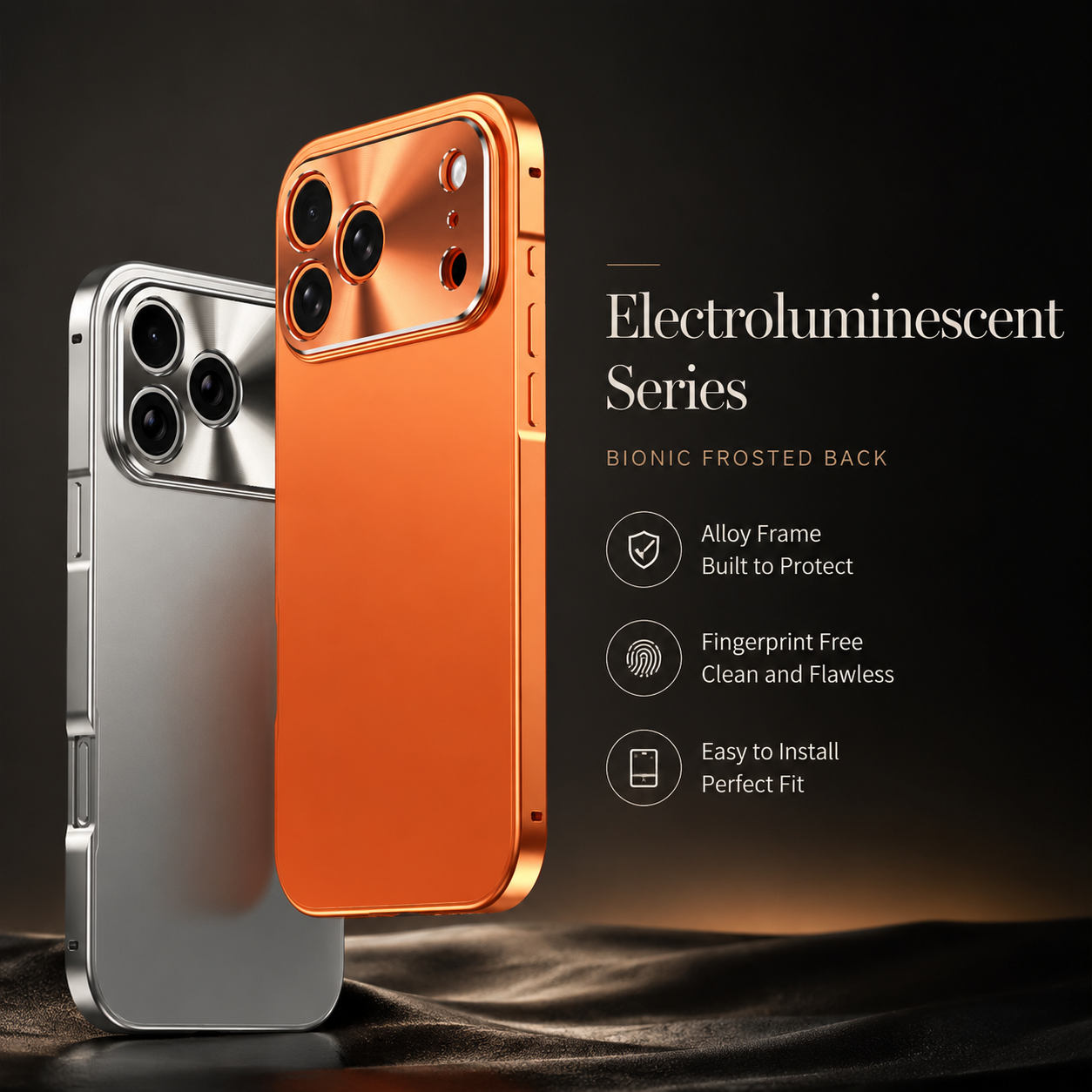 Premium iPhone Case Protective Cover Camera Lens Protection Shockproof Anti Scratch Ultra Thin Aluminum Alloy Frame Frosted Matte Hard Back Full Coverage