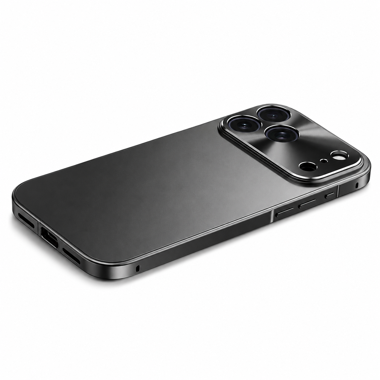 Premium iPhone Case Protective Cover Camera Lens Protection Shockproof Anti Scratch Ultra Thin Aluminum Alloy Frame Frosted Matte Hard Back Full Coverage