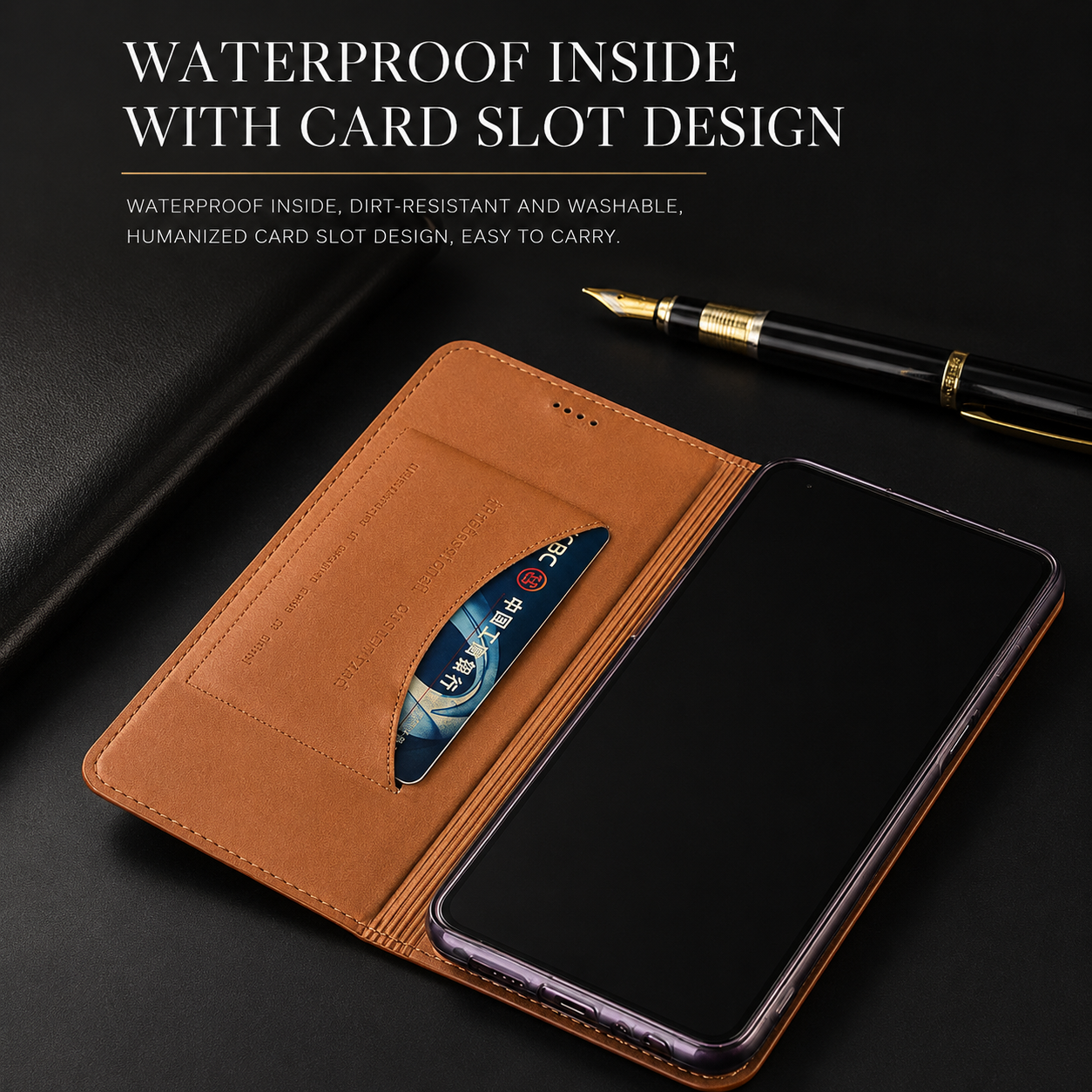 Premium iPhone Case Protective Cover Camera Lens Protection Shockproof Genuine Leather Flip Cover Card Pocket Crocodile Texture Non Slip Full Coverage