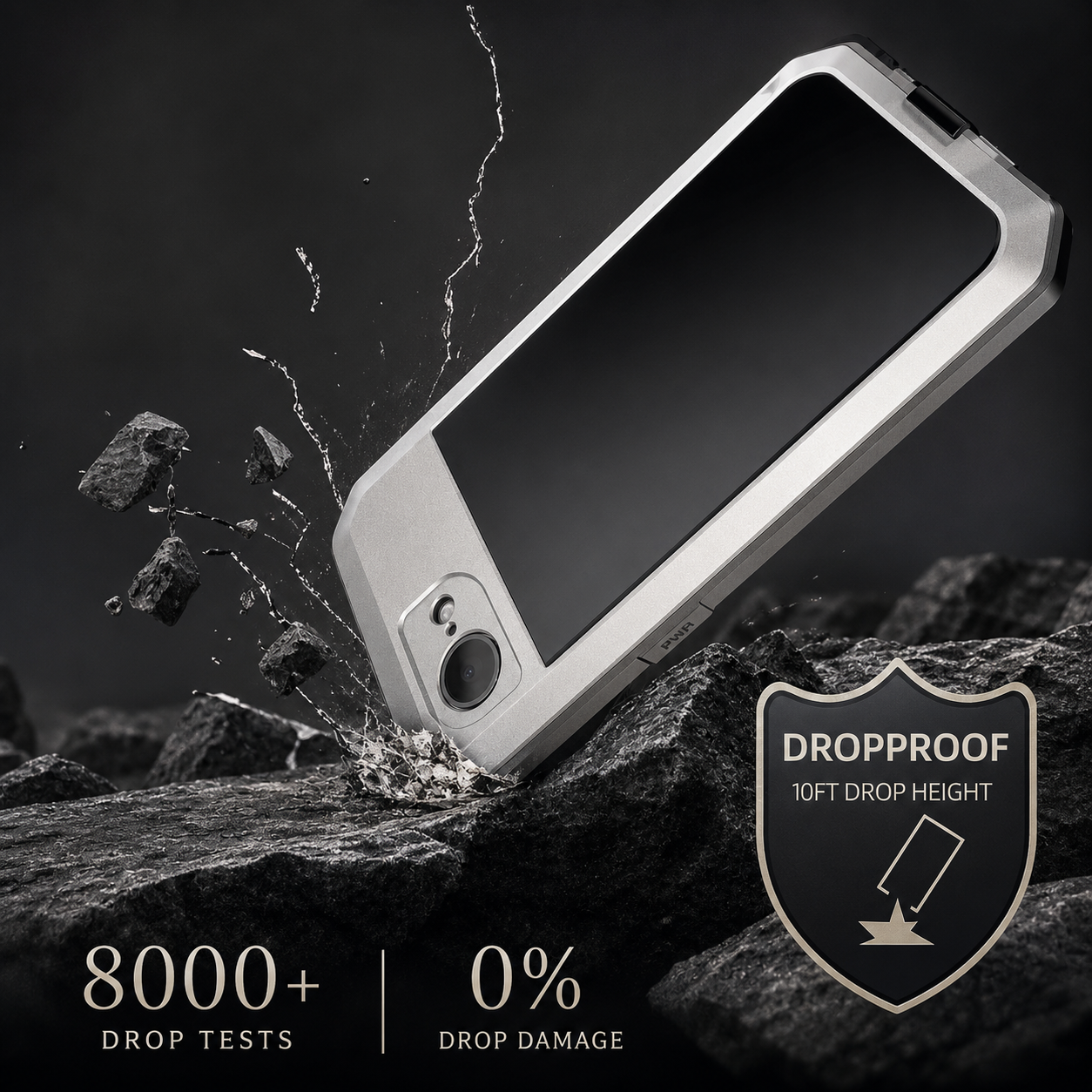 Premium iPhone Case Protective Cover Camera Lens Protection Shockproof Heavy Duty Metal Frame Built In Glass Screen Protector TPU PC Armor Full Coverage