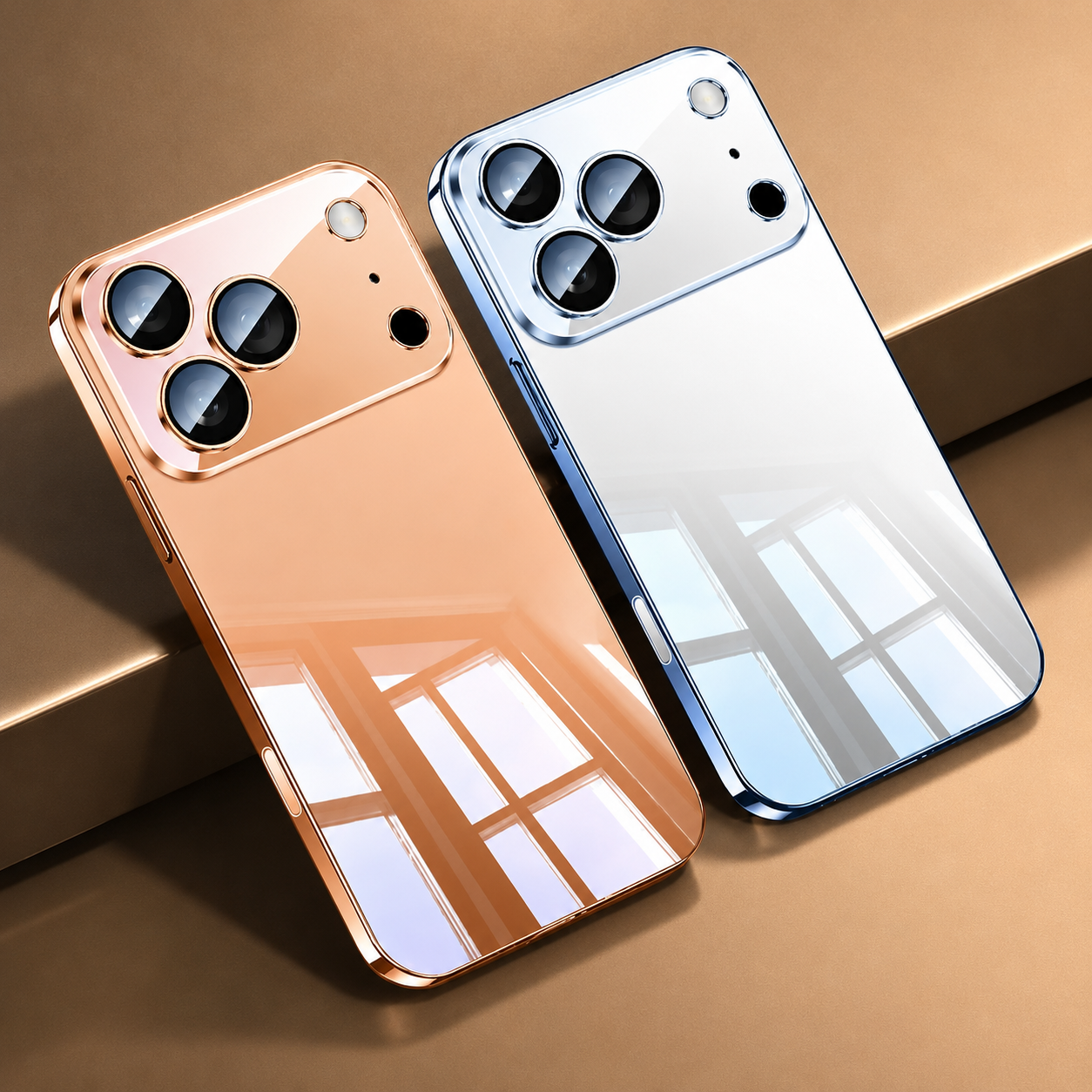 Premium iPhone Case Protective Cover Camera Lens Protection Shockproof Ultra Thin Transparent TPU Plating Anti Fingerprint Anti Scratch Full Coverage