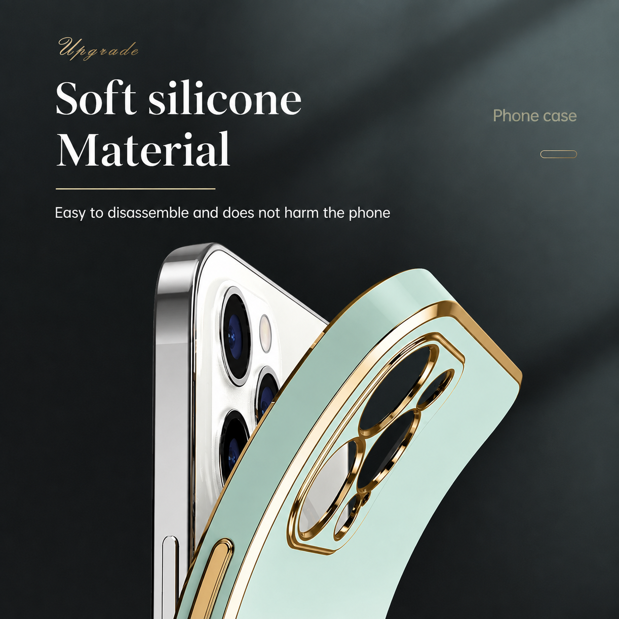 Premium iPhone Case Protective Cover Camera Lens Protection Soft Silicone Plated Frame Anti Fingerprint Anti Scratch Slim Lightweight Full Coverage
