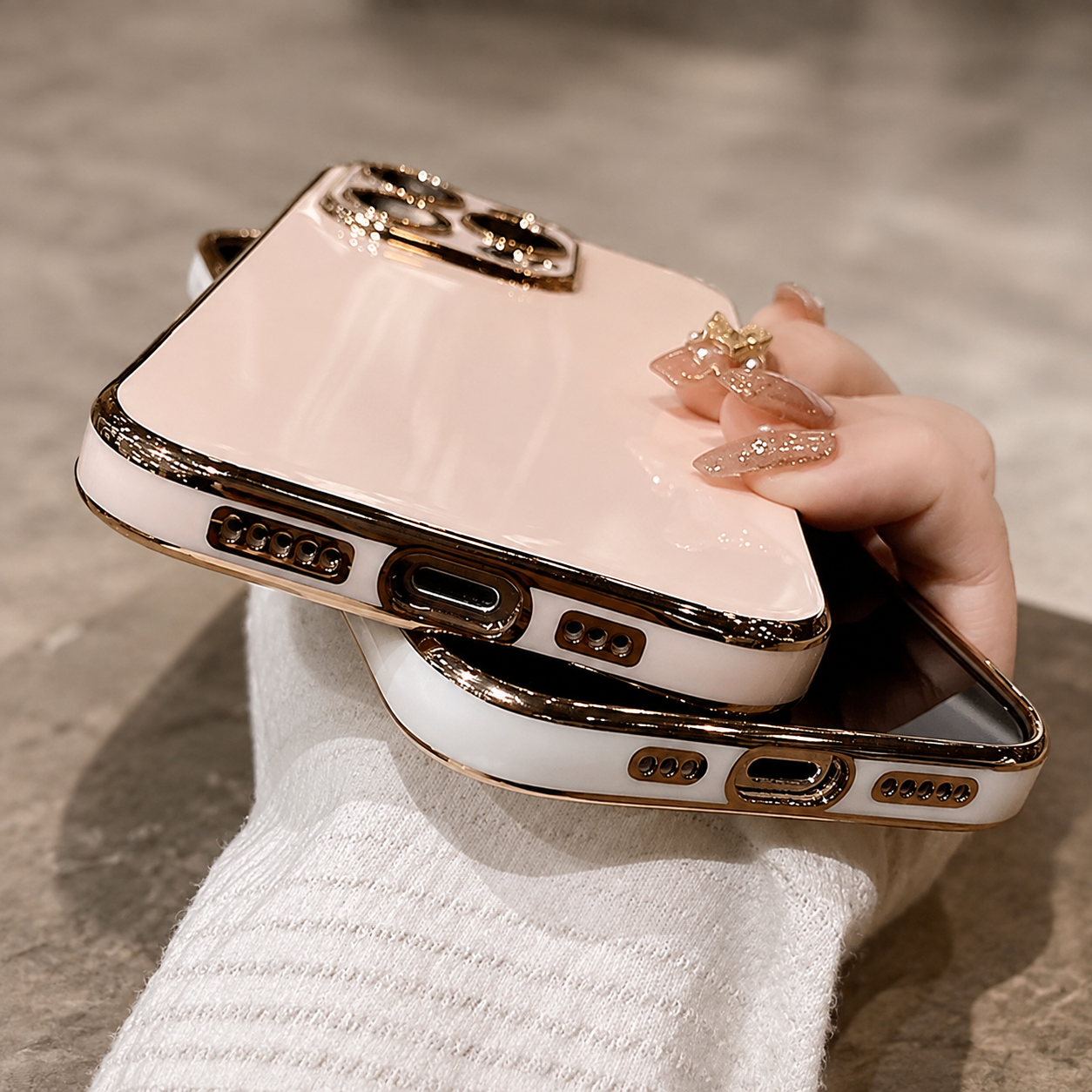Premium iPhone Case Protective Cover Camera Lens Protection Soft Silicone Plated Frame Anti Fingerprint Anti Scratch Slim Lightweight Full Coverage