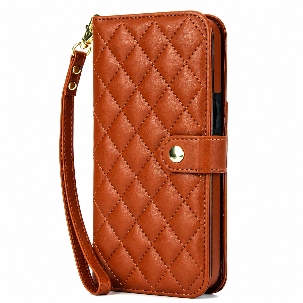 Premium iPhone Case RFID Blocking Wallet Crossbody Flip Cover Card Holder PU Leather Magnetic Closure Shockproof Protective Strap Design