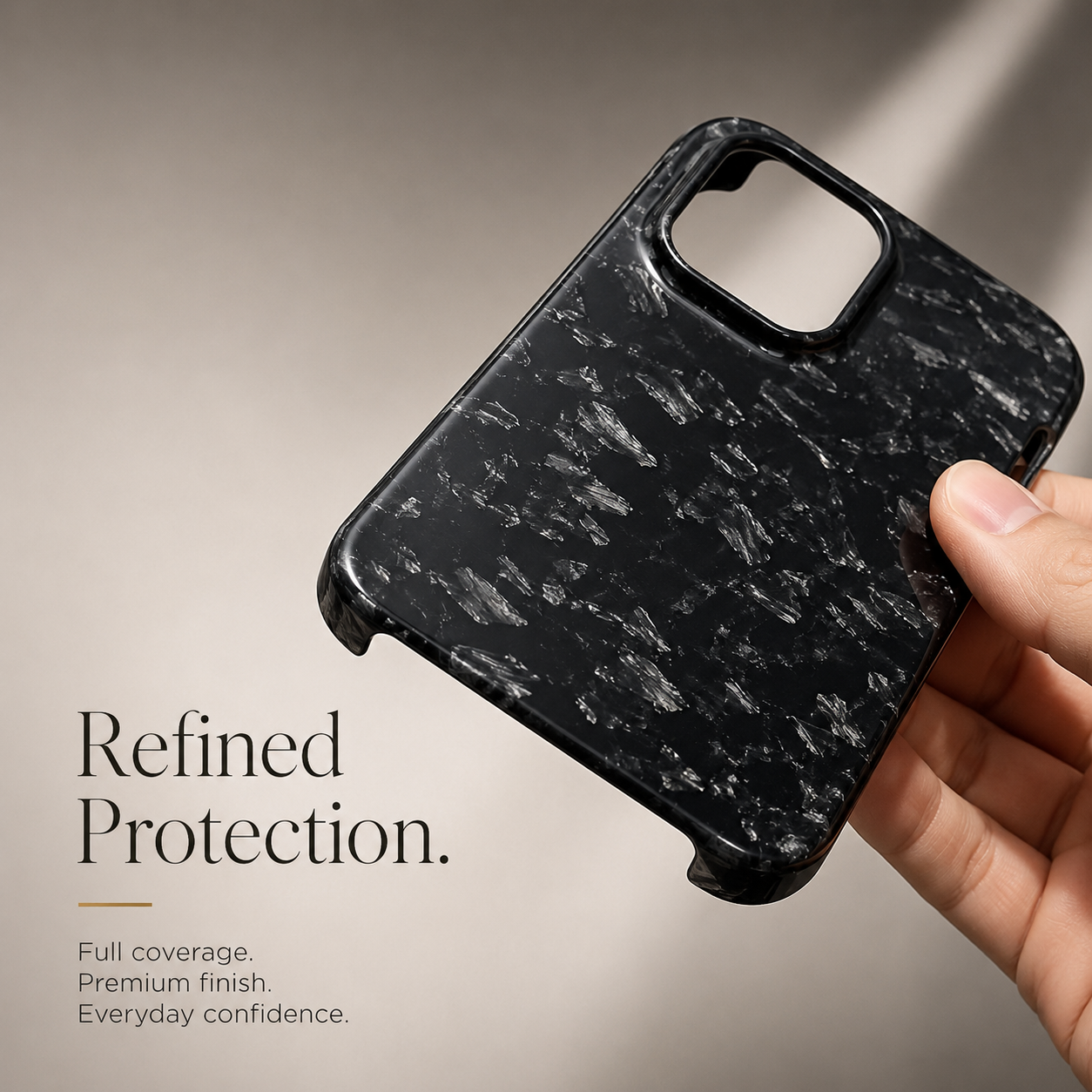 Premium iPhone Case Real Forged Carbon Fiber Cover Matte Glossy Finish Camera Lens Protection Anti Fingerprint Non Slip Slim Protective Design
