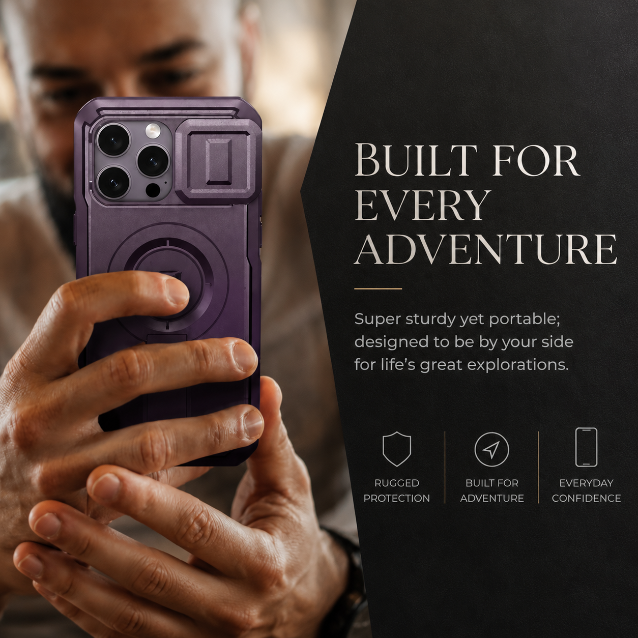 Premium iPhone Case Rugged Kickstand Cover MagSafe Compatible Shockproof Magnetic Protective Case Camera Lens Screen Protection Full Coverage Design