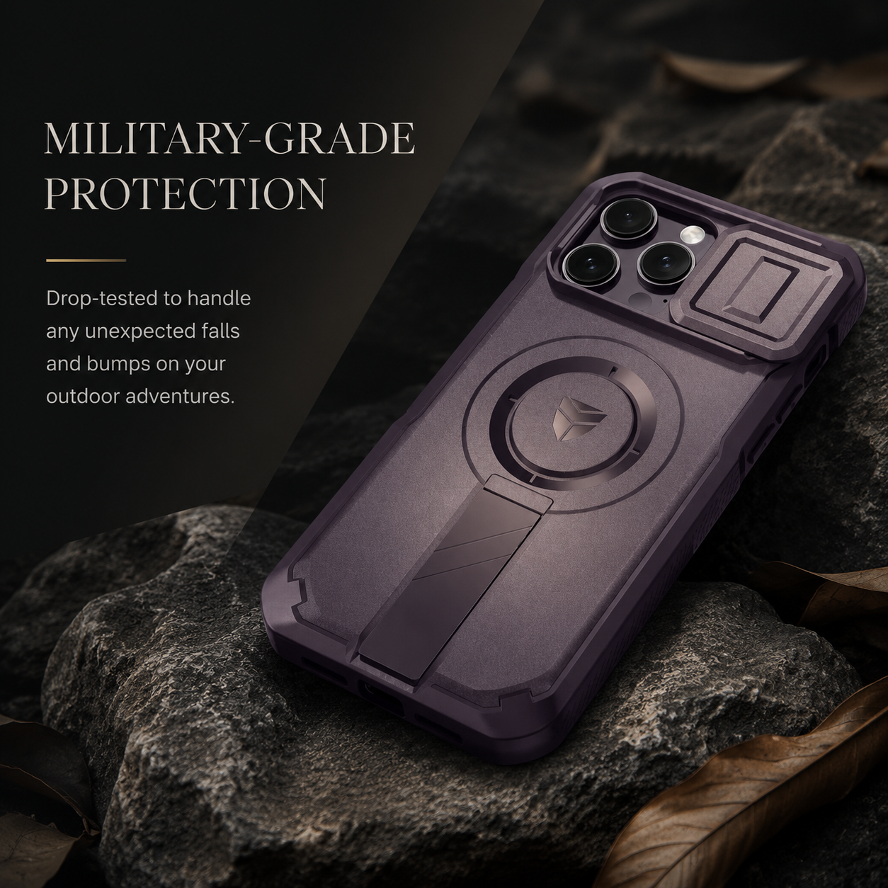 Premium iPhone Case Rugged Kickstand Cover MagSafe Compatible Shockproof Magnetic Protective Case Camera Lens Screen Protection Full Coverage Design