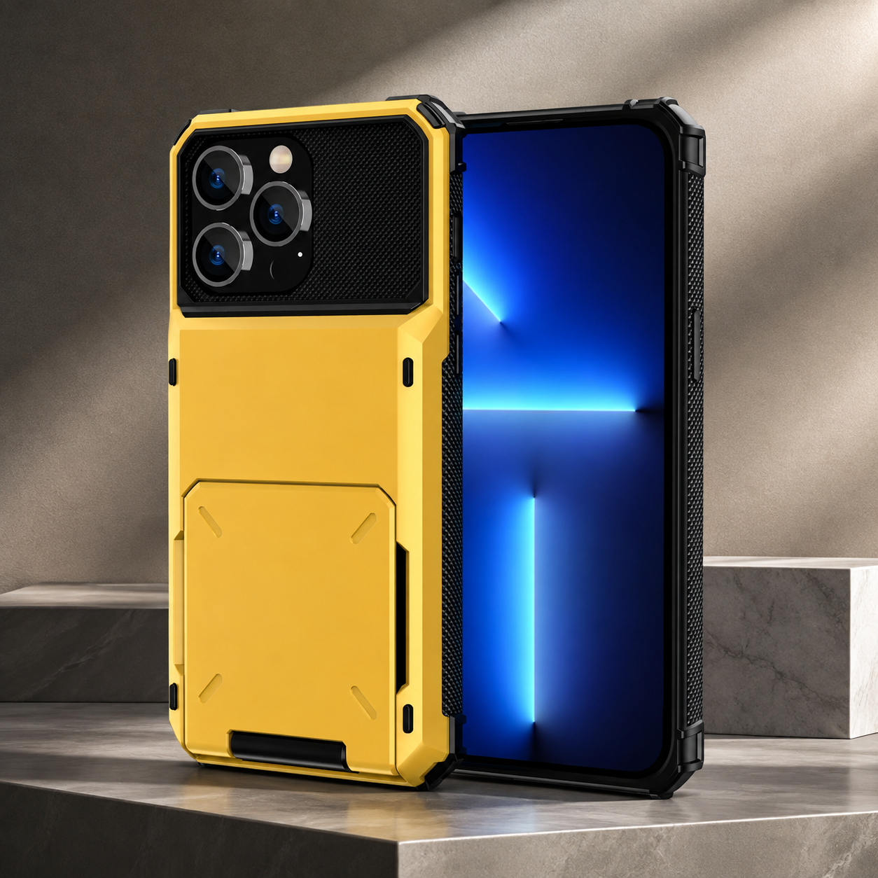 Premium iPhone Case Slide Wallet Card Holder Protective Cover Camera Lens Protection Dual Layer Shockproof Anti Scratch Non Slip Full Coverage