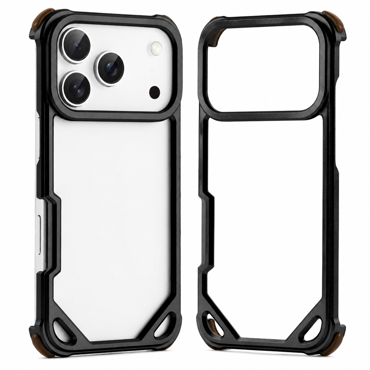 Premium iPhone Case Slim Aluminum Alloy Frameless Protective Cover Shockproof Camera Lens Protection Wireless Charging Compatible Design