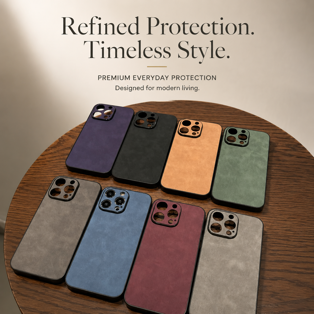 Premium iPhone Case Suede Leather Cover with Soft Silicone Edges Shockproof Camera Lens Protection Anti Scratch Non Slip Ultra Thin Slim Protective Design