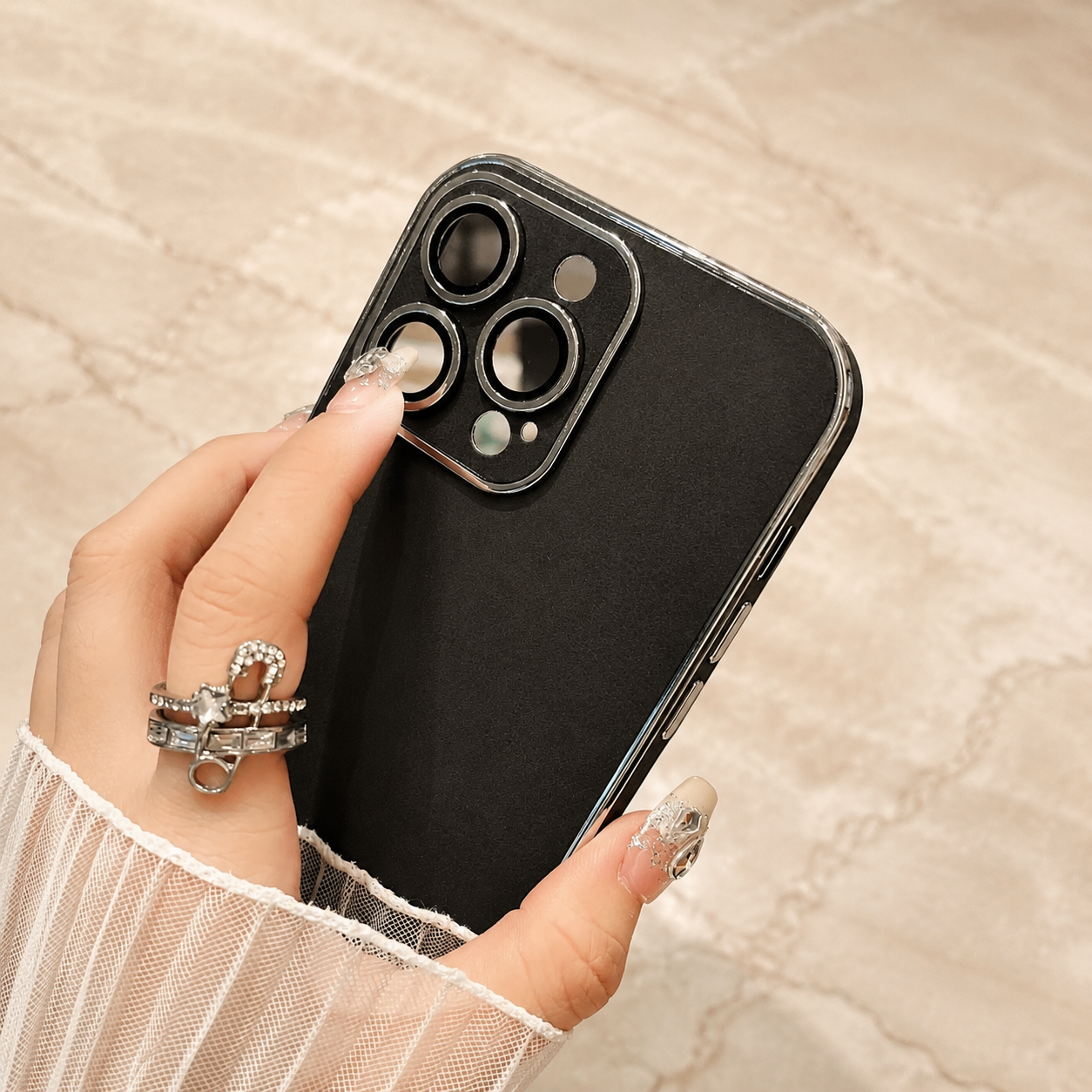 Premium iPhone Case Suede Leather Cover with Soft Silicone Edges Shockproof Camera Lens Protection Anti Scratch Non Slip Ultra Thin Slim Protective Design