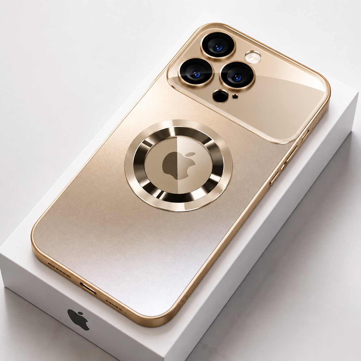 Premium iPhone Case Titanium MagSafe Compatible Magnetic Cover Glass Camera Lens Protection Shockproof Anti Fingerprint Anti Scratch Half Wrapped Design