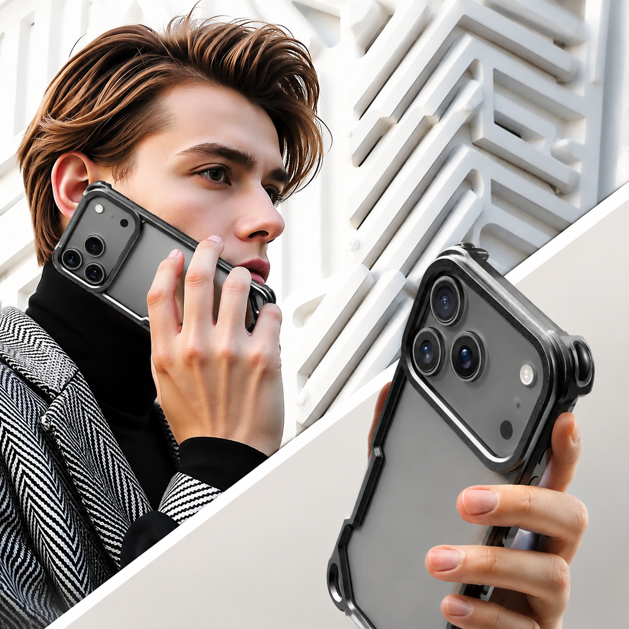 Premium iPhone Case Ultra Thin Aluminum Alloy Protective Cover Wireless Charging Compatible Shockproof Anti Scratch Slim Metal Full Coverage