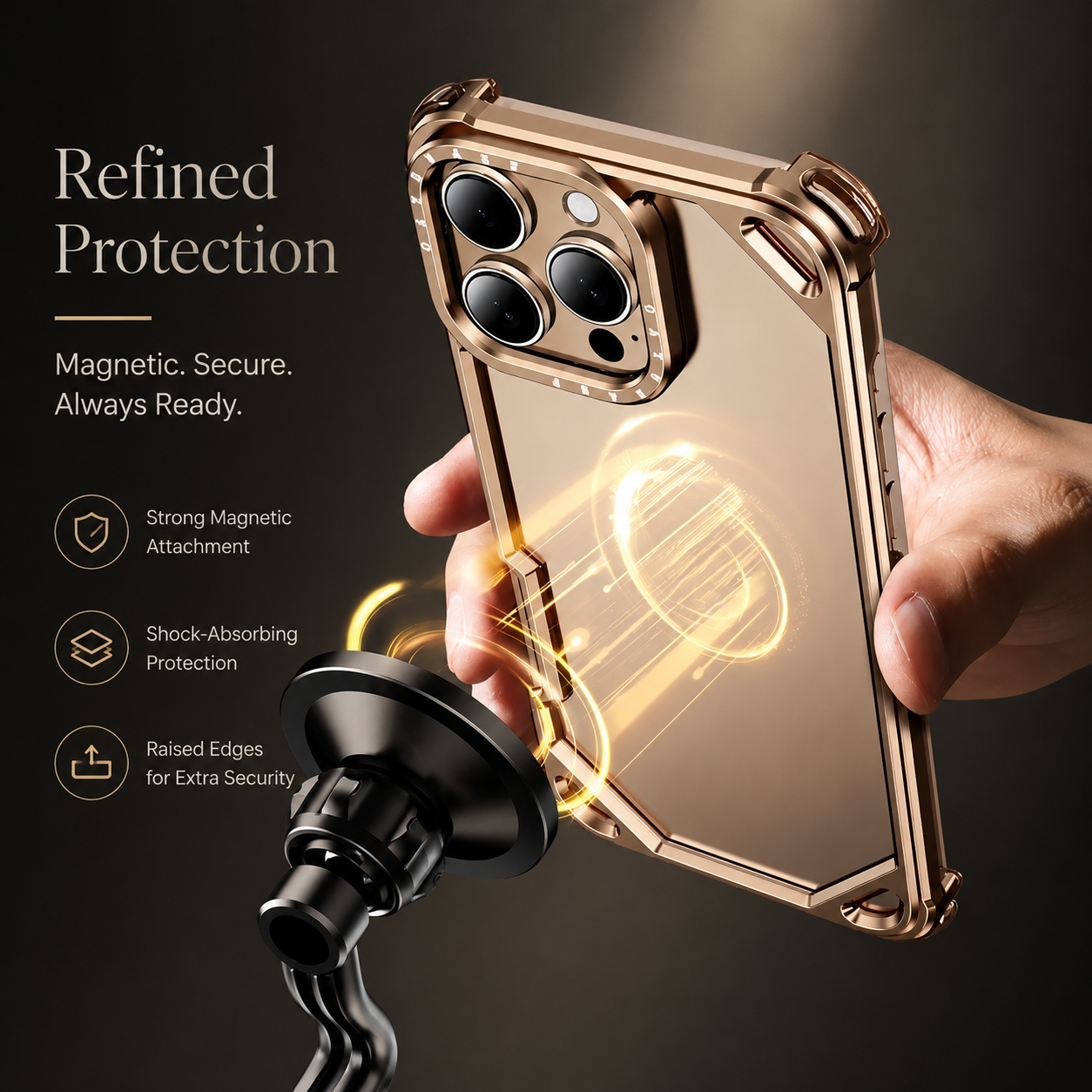 Premium iPhone Case Ultra Thin Aviation Aluminum Metal Frame Bumper Shockproof Protective Cover Wireless Charging Compatible Minimalist Half Wrapped Design