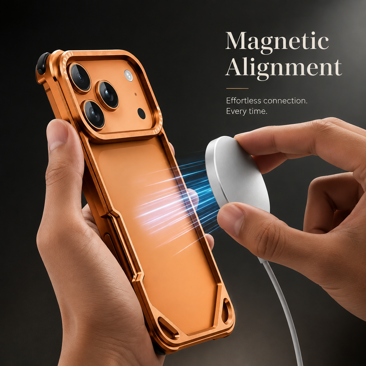 Premium iPhone Case Ultra Thin Aviation Aluminum Metal Frame Bumper Shockproof Protective Cover Wireless Charging Compatible Minimalist Half Wrapped Design