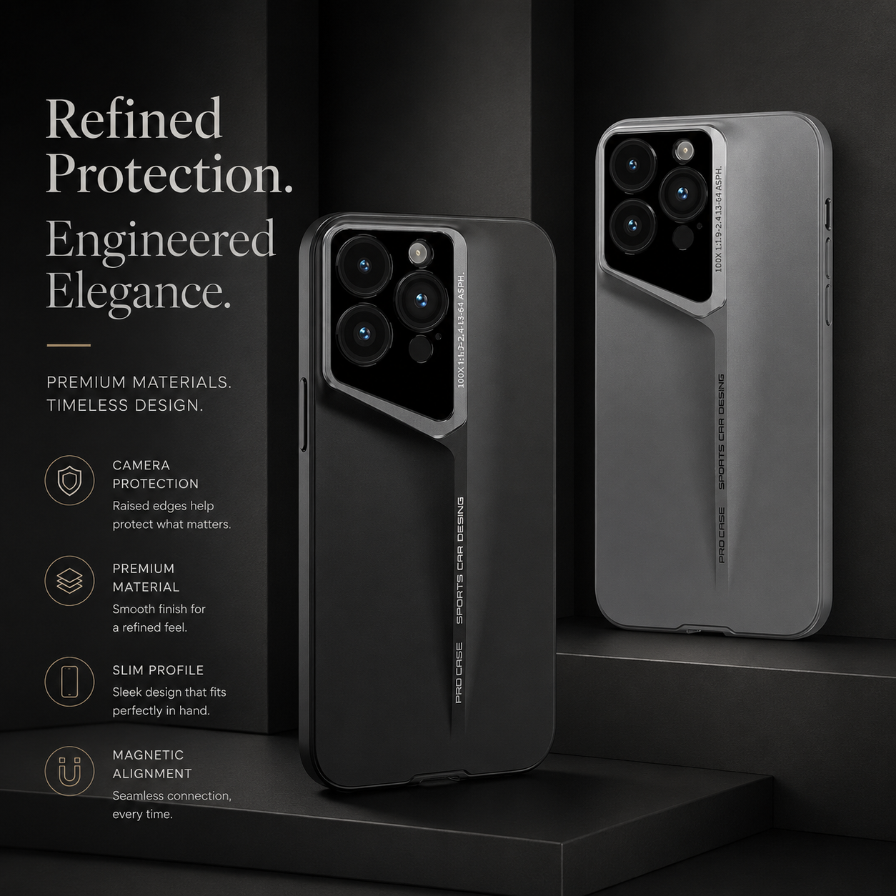Premium iPhone Case Ultra Thin Blade Shockproof Protective Cover Titanium Style Slim Hard Shell Camera Lens Protection Anti Scratch Full Coverage