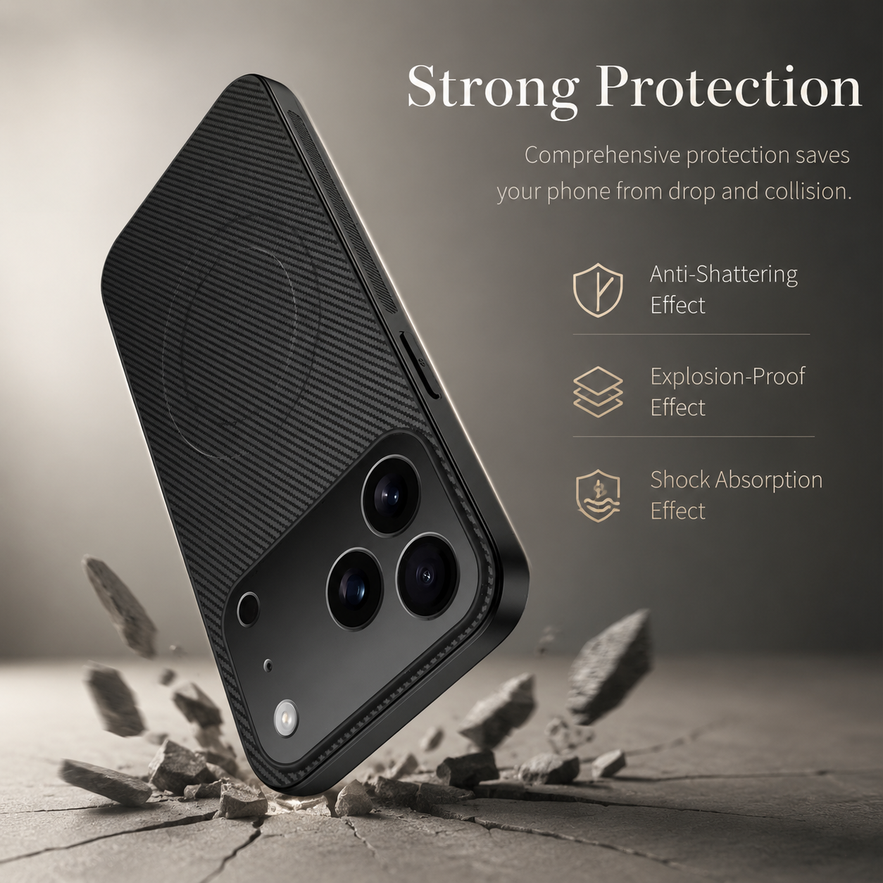 Premium iPhone Case Ultra Thin Carbon Fiber Magnetic Protective Cover Shockproof Wireless Charging Compatible Scratch Resistant Slim Full Coverage