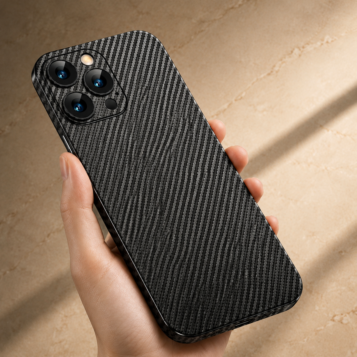 Premium iPhone Case Ultra Thin Carbon Fiber Matte Protective Cover PP Back Panel Lightweight Slim Scratch Resistant Minimalist Design