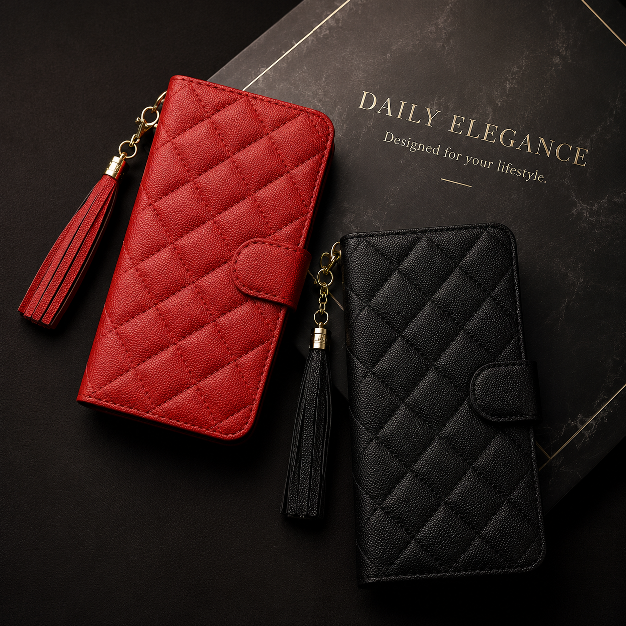 Premium iPhone Case Wallet Flip Leather Cover PU Leather Card Holder Magnetic Closure Shockproof Protective Case Stand Function Full Coverage Design