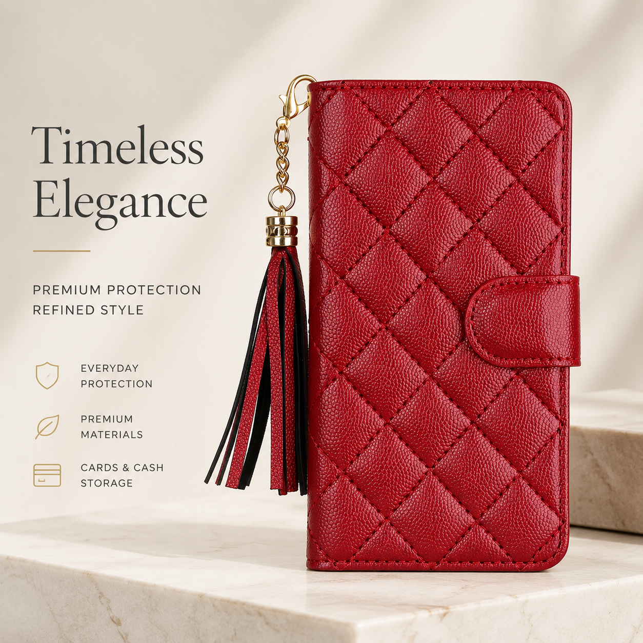 Premium iPhone Case Wallet Flip Leather Cover PU Leather Card Holder Magnetic Closure Shockproof Protective Case Stand Function Full Coverage Design