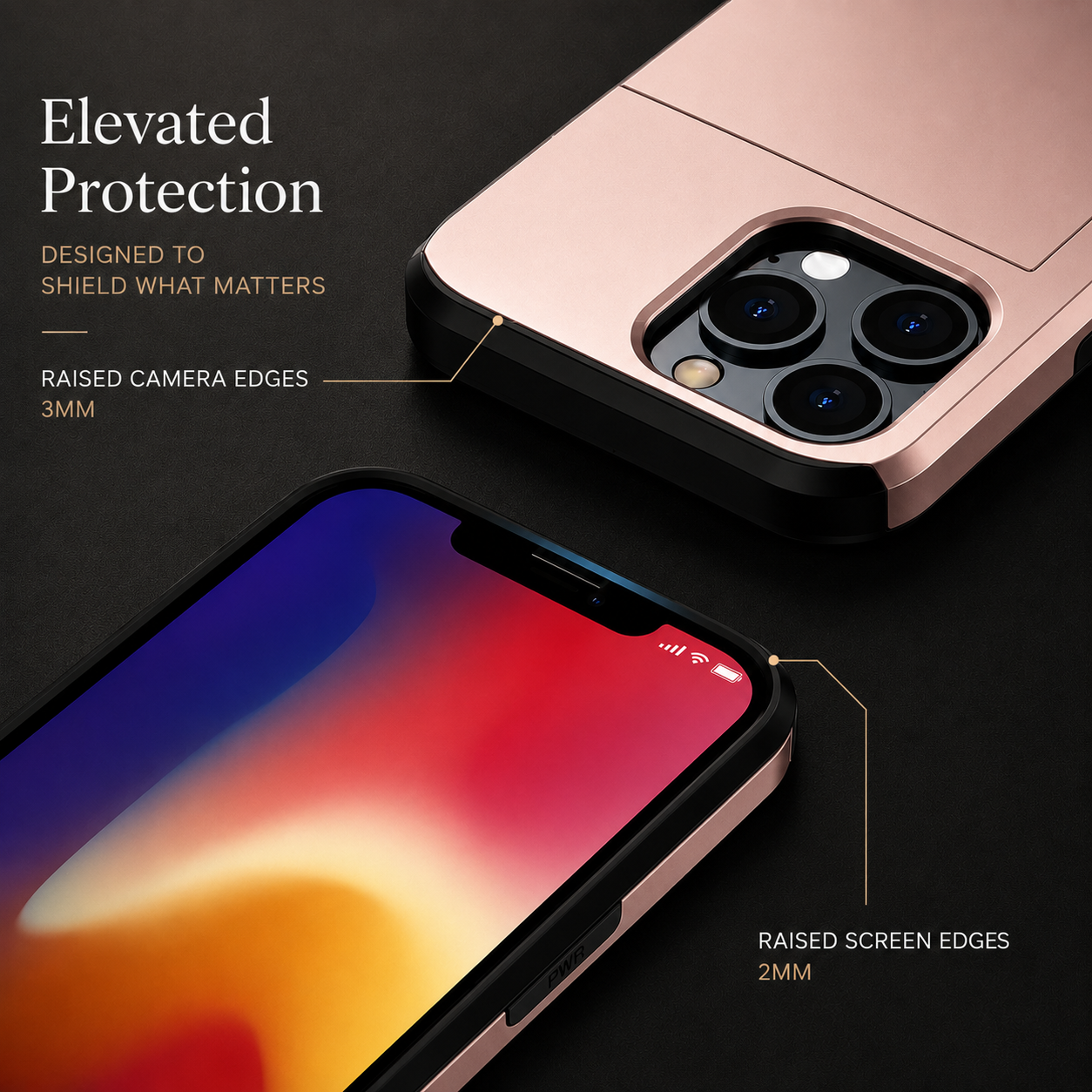 Premium iPhone Case Wallet MagSafe Compatible Dual Layer Slider Card Holder Protective Cover Shockproof Camera Protection Slim Rugged Design