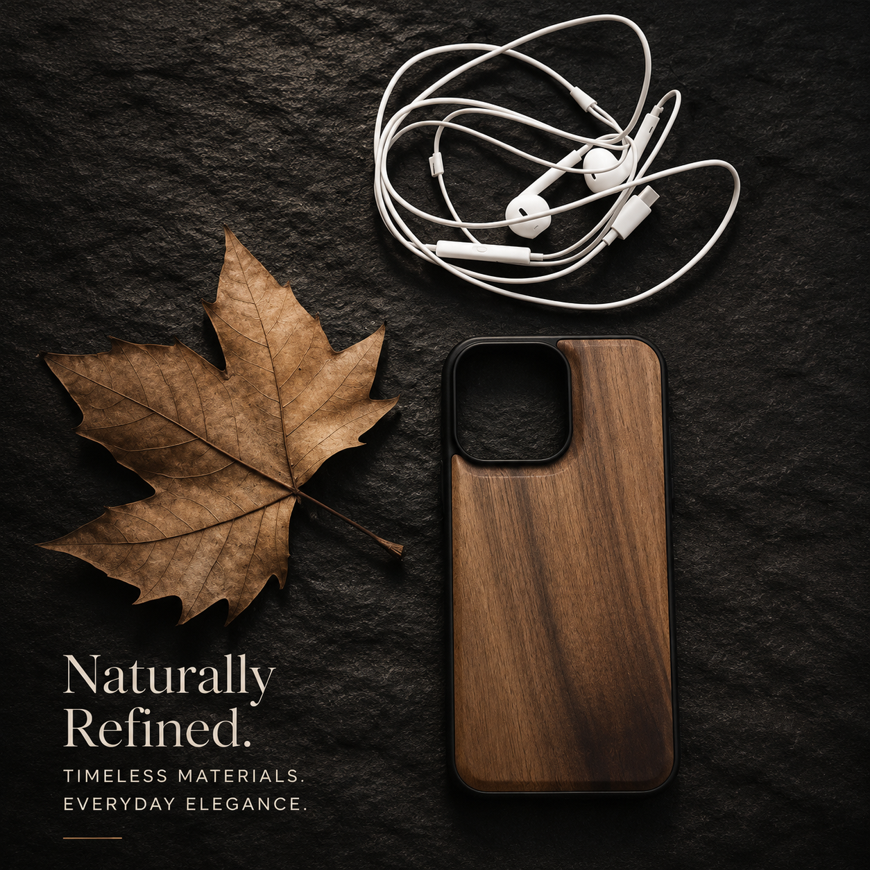 Premium iPhone Case Walnut Wood Protective Cover TPU Frame Shockproof Anti Scratch Magnetic Compatible Slim Durable Full Coverage Natural Design