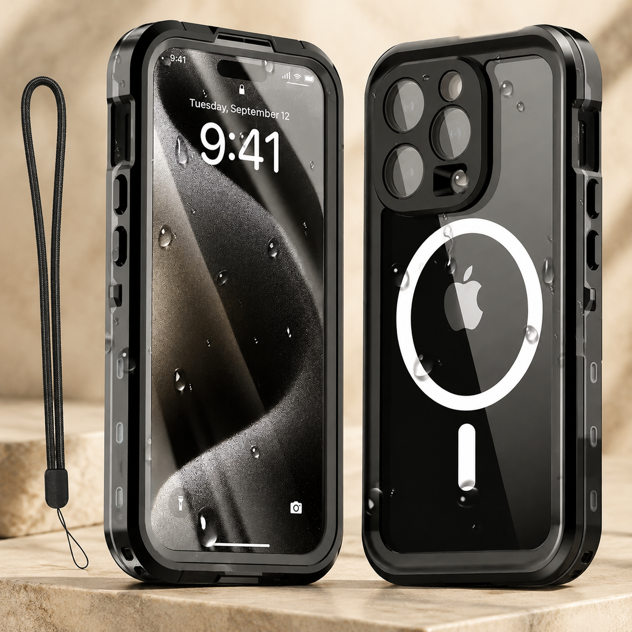 Premium iPhone Case Waterproof IP68 MagSafe Compatible Magnetic Cover Shockproof Full Body Protection Screen Guard Dustproof Protective Case