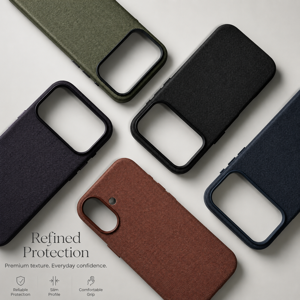 Premium iPhone Case Woven Fabric MagSafe Magnetic Protective Cover Wireless Charging Compatible Anti Fingerprint Non Slip Waterproof Shockproof Full Coverage