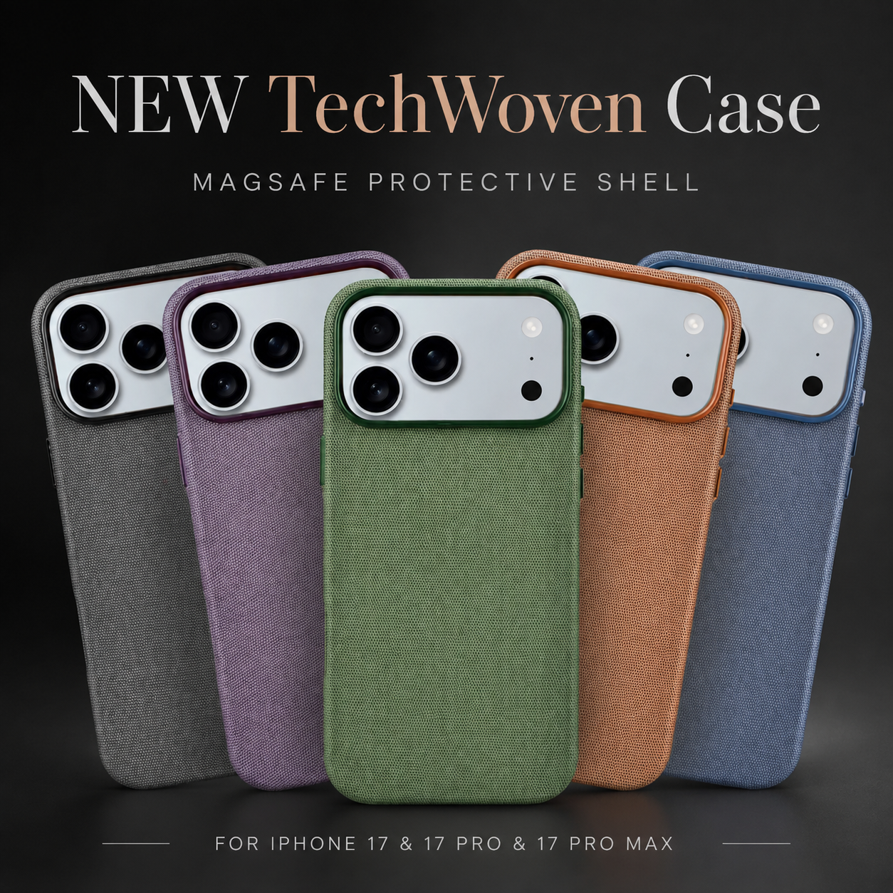 Premium iPhone Case Woven Fabric MagSafe Magnetic Protective Cover Wireless Charging Compatible Anti Fingerprint Non Slip Waterproof Shockproof Full Coverage