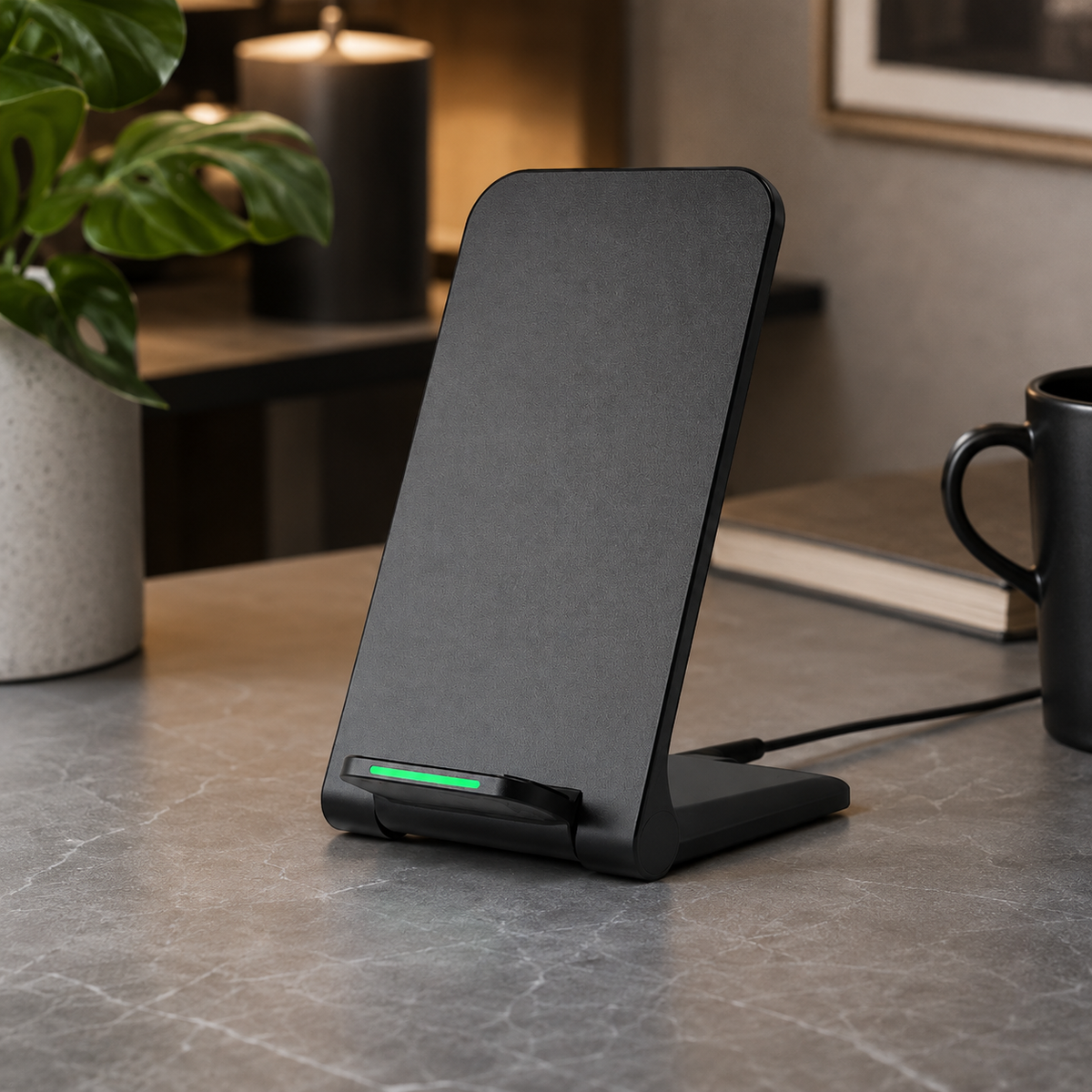 Premium 30W Wireless Charger Stand Fast Charging Foldable Phone Charging Stand USB C Vertical Horizontal Viewing Compatible with iPhone Travel Design