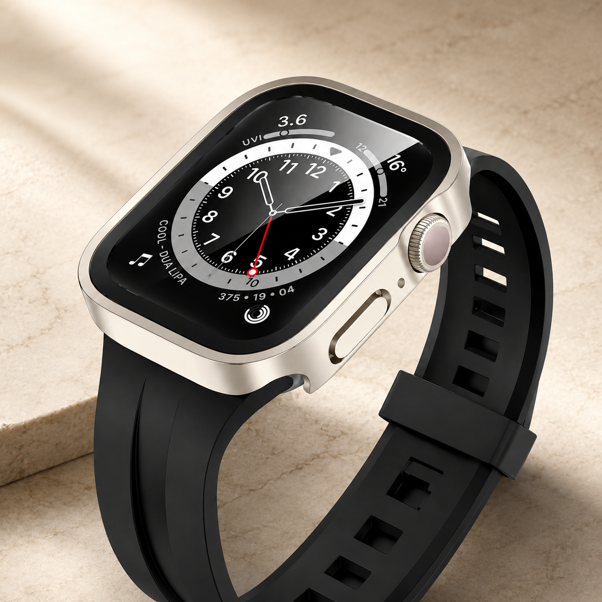 Premium Apple Watch Tempered Glass Case Full Coverage Screen Protector Shock Resistant Protective Cover Scratch Resistant Straight Edge Compatible with Apple Watch