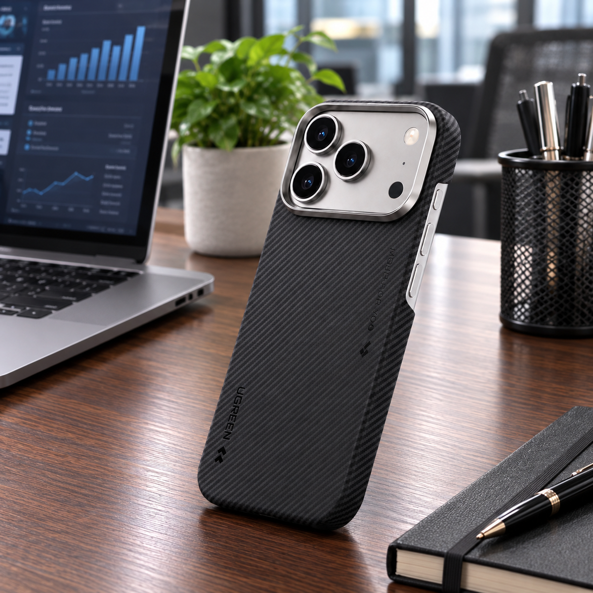 Premium Luxury iPhone Case Aramid Fiber Slim Hard Cover Military Grade Shockproof Matte Black Anti Fingerprint Durable Protective Design Finish