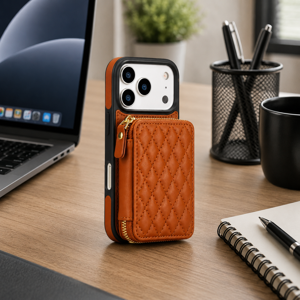 Premium Luxury iPhone Case Crossbody RFID Blocking Folio Wallet Cover Zipper Handbag Card Holder Kickstand Wrist Strap Lanyard Protective Design