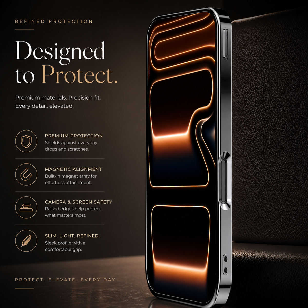 Premium Luxury iPhone Case Genuine Cowhide Leather Cover Shockproof Frame Full Camera Lens Protection Anti Slip Matte Finish Slim Protective Design