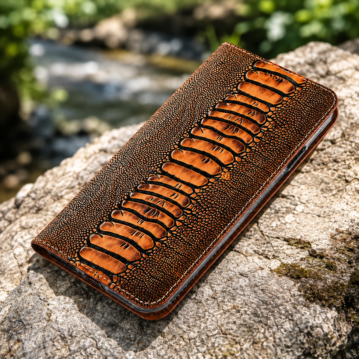 Premium Luxury iPhone Case Genuine Leather Flip Wallet Cover Card Holder Magnetic Closure Shockproof Full Body Protection Slim Elegant Design Finish