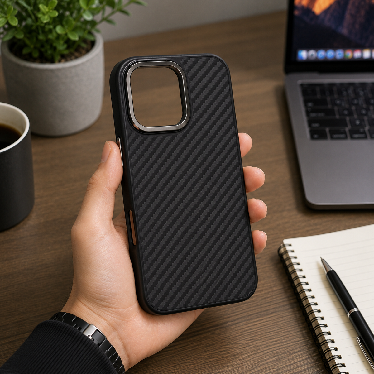 Premium Luxury iPhone Case MagSafe Compatible 1500D Aviation Carbon Fiber Cover Shockproof TPU Ultra Lightweight High Strength Protective Durable Design Finish