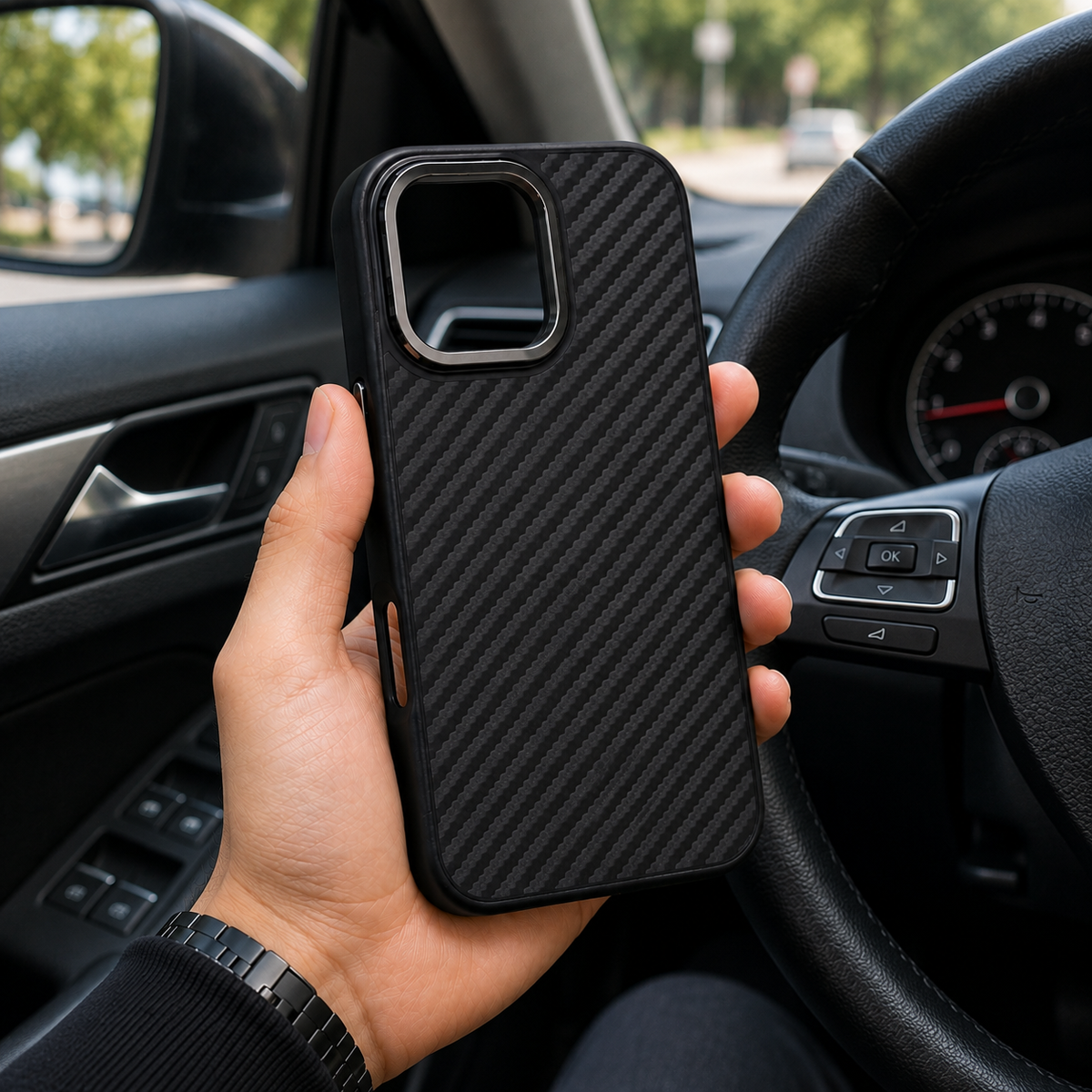 Premium Luxury iPhone Case MagSafe Compatible 1500D Aviation Carbon Fiber Cover Shockproof TPU Ultra Lightweight High Strength Protective Durable Design Finish