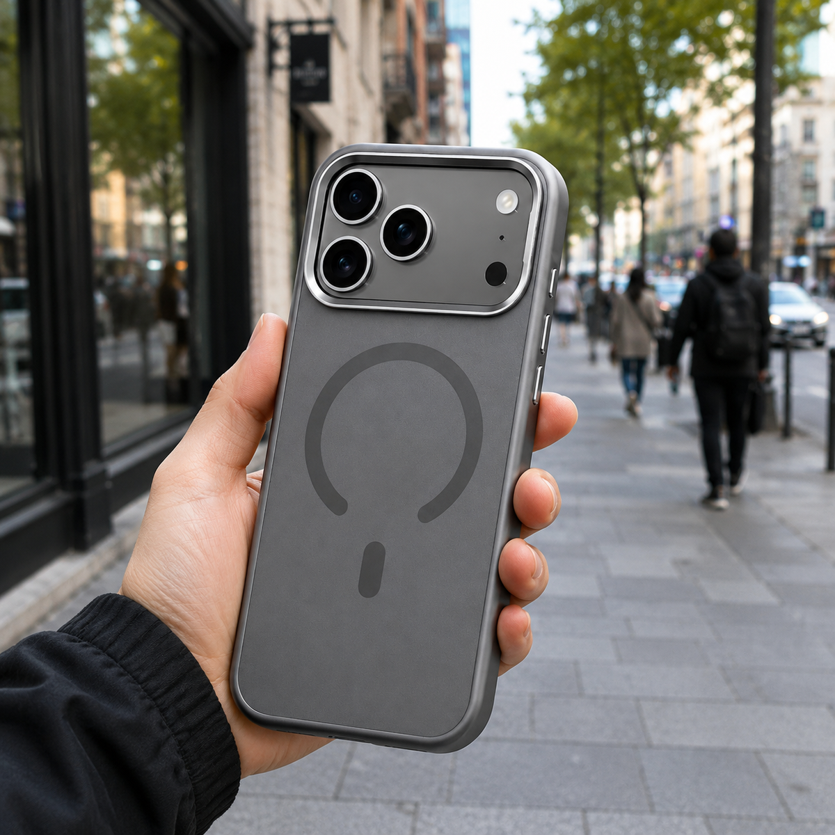 Premium Luxury iPhone Case MagSafe Compatible Alloy Lens Frame Matte Cover Translucent PC TPU Hybrid Shockproof Protective Durable Design Finish