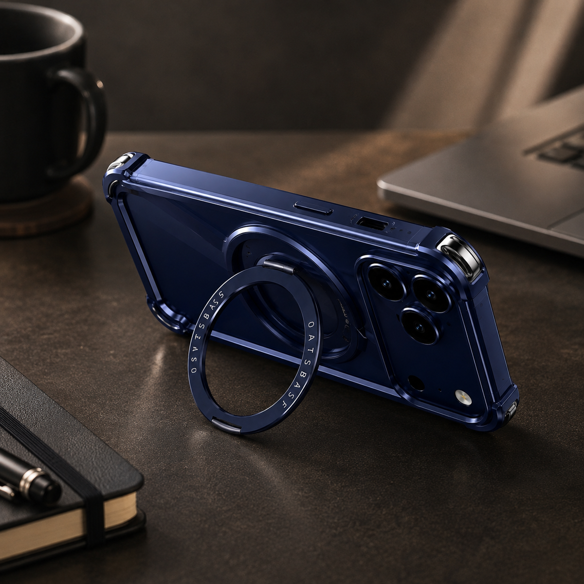 Premium Luxury iPhone Case MagSafe Compatible Aluminum Magnetic Cover Frameless Shockproof 360° Rotating Ring Stand Camera Protection Slim Design Finish